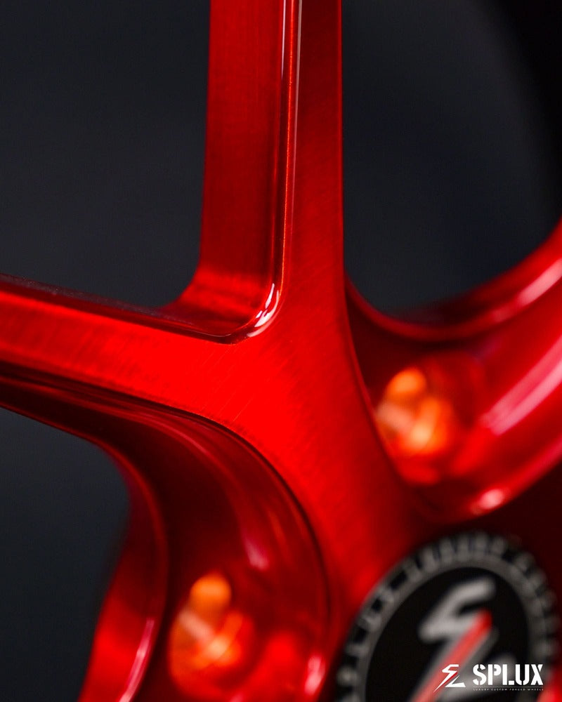 Close-up of SL-04 forged Y-spoke wheel design for 2017 Corvette C7 Z51