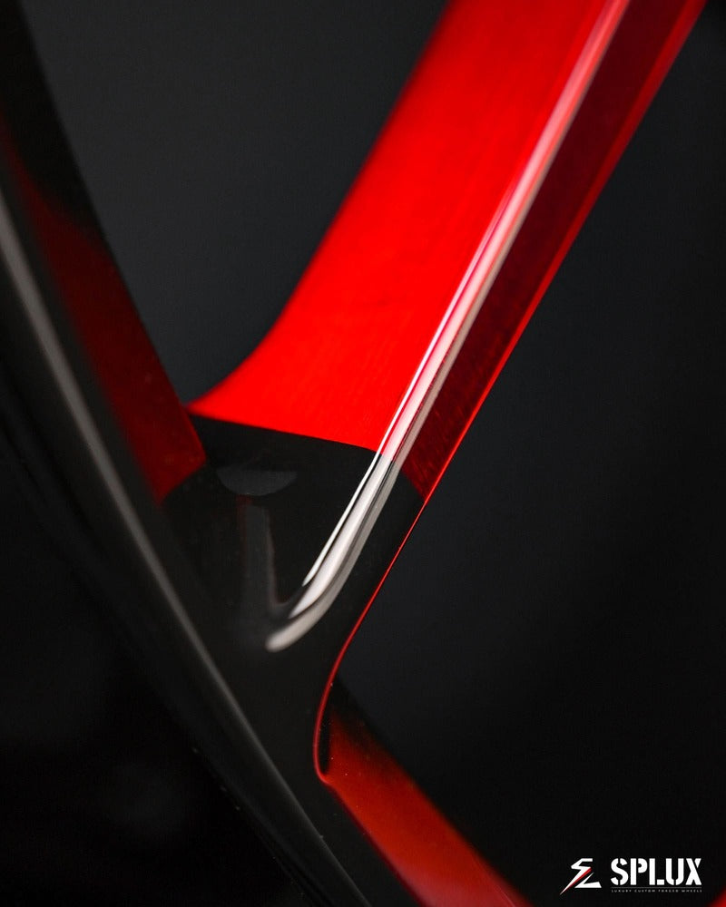 2017 Corvette C7 Z51 with custom red forged SL-04 wheels installed