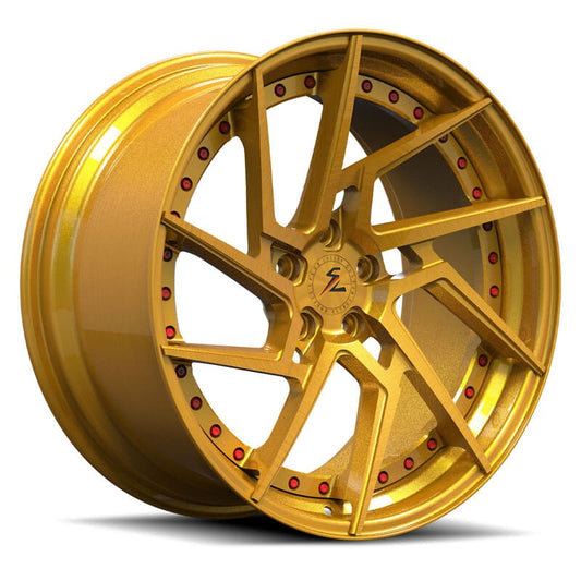Splux SA-03 brushed dark gold directional forged wheels for 2018 Ferrari 488 Spider.