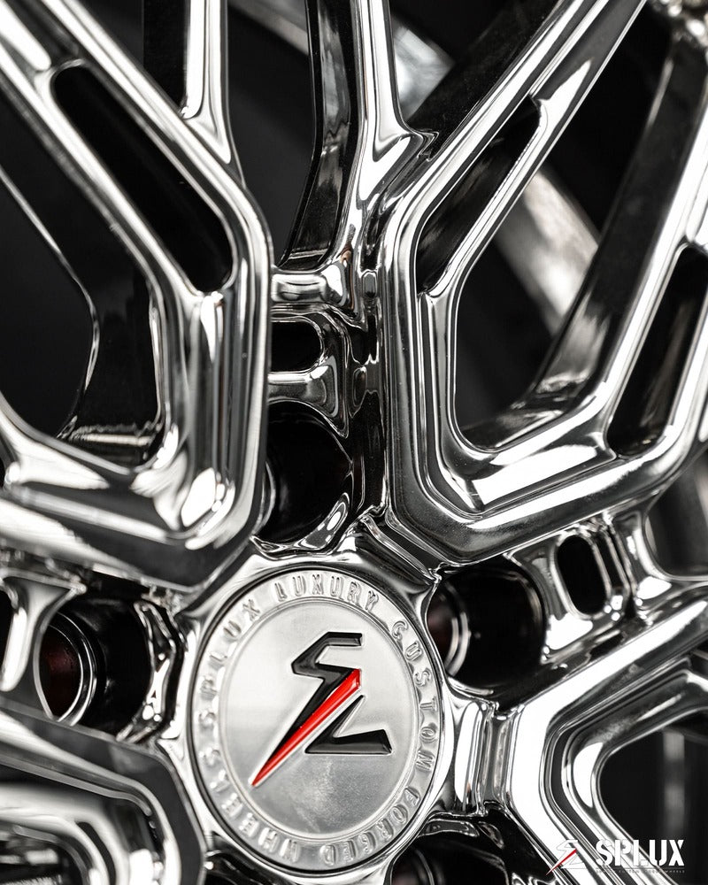 SD-01 custom forged chrome wheels enhancing performance of 2020 Dodge Challenger