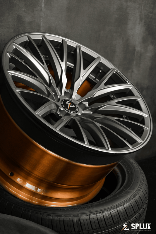 Splux SL-C22 2023 E92 M3 wheels, 20inch concave custom forged 2-piece design, in grey, gunmetal, or bronze aftermarket finishes.