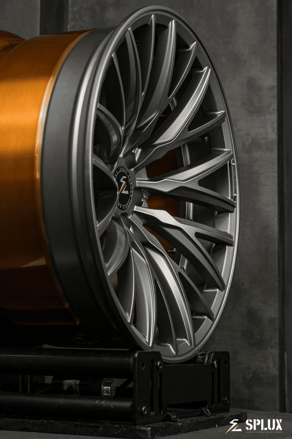 Splux SL-C22 2023 BMW M3 F80 20inch concave custom forged 2-piece rims, available in grey, gunmetal, bronze aftermarket options.