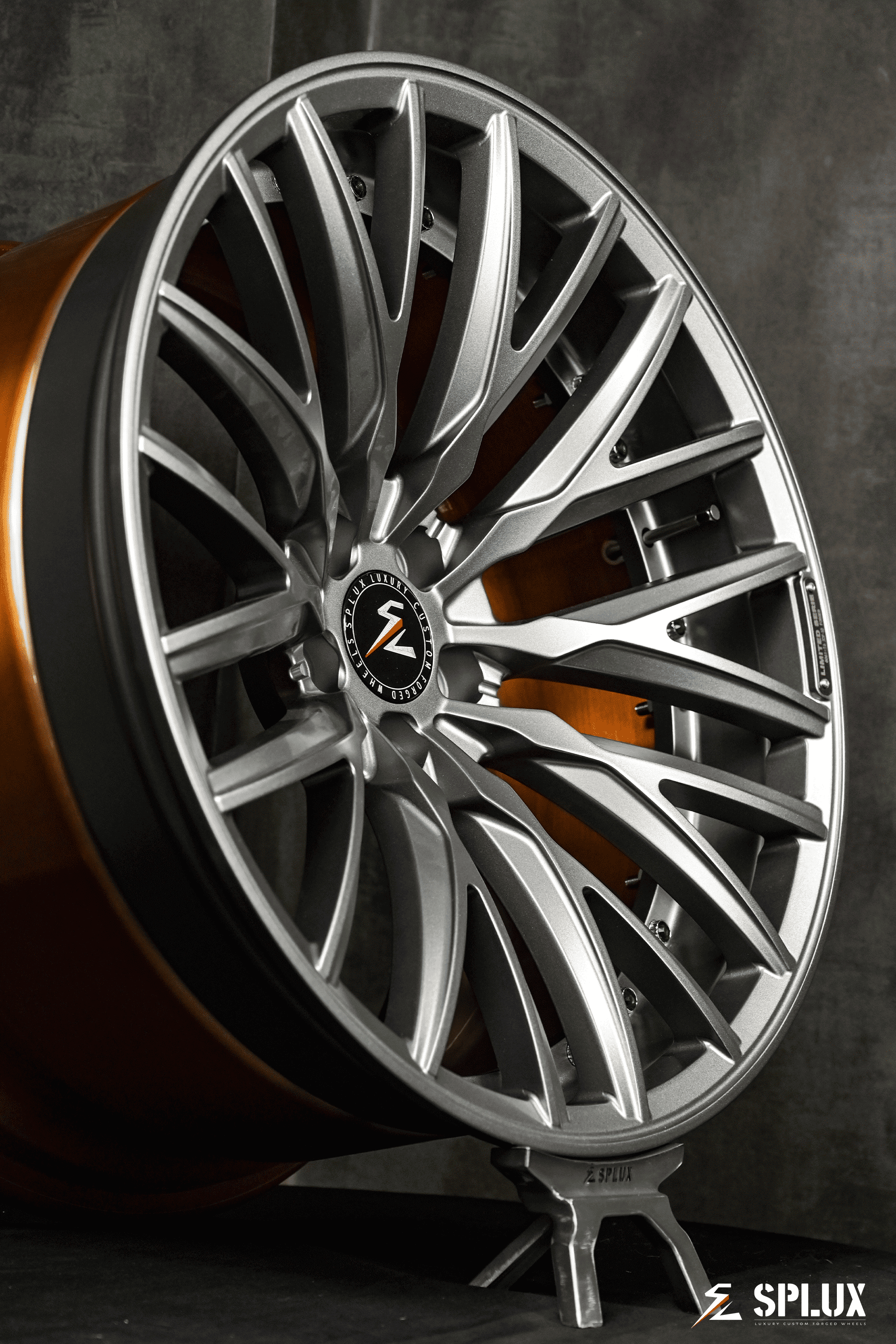 Splux SL-C22 2023 BMW M3 custom 20inch concave forged 2-piece rims, available in grey, gunmetal, and bronze aftermarket styles.