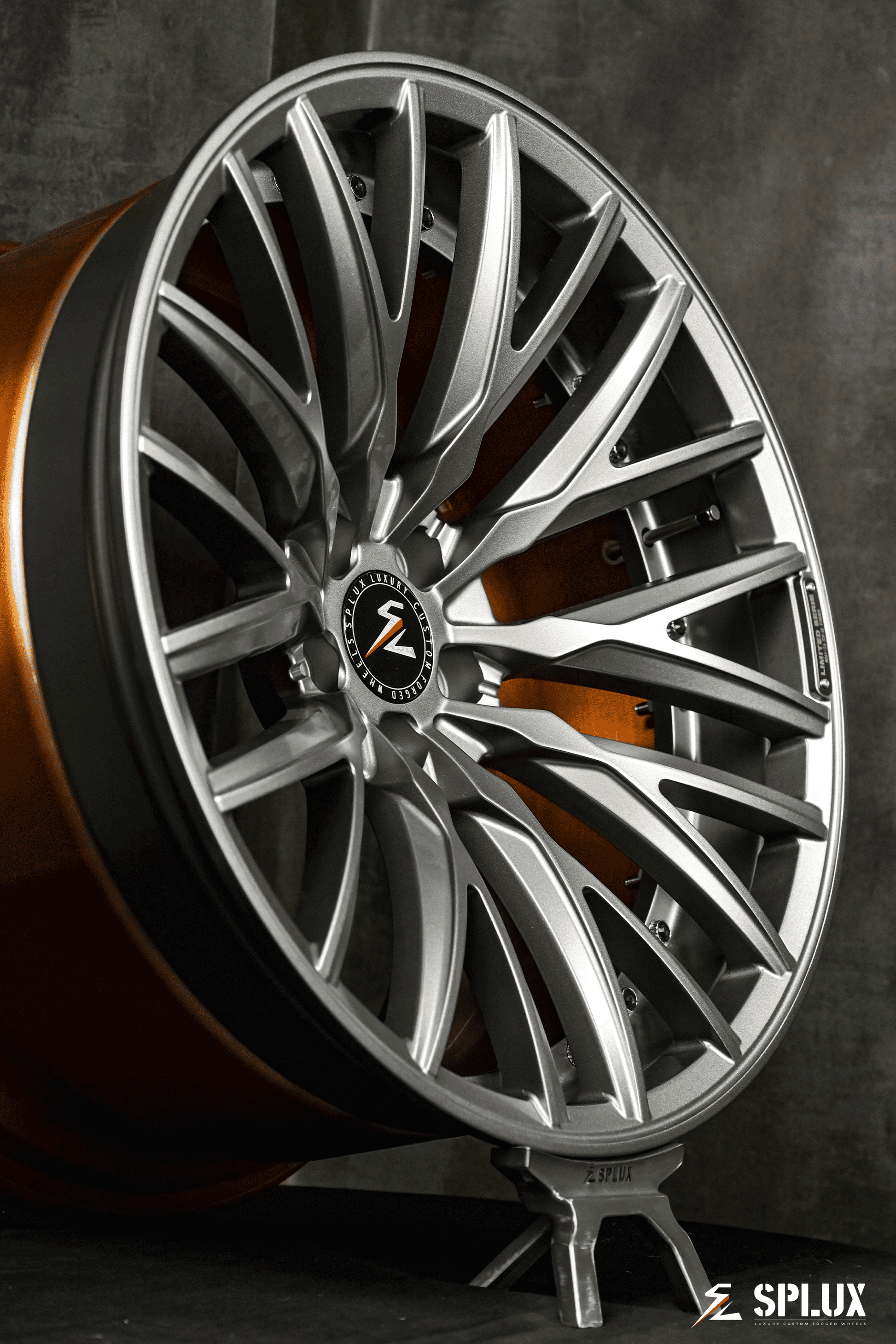 Splux SL-C22 2023 BMW M3 custom 20inch concave forged 2-piece rims, available in grey, gunmetal, and bronze aftermarket styles.