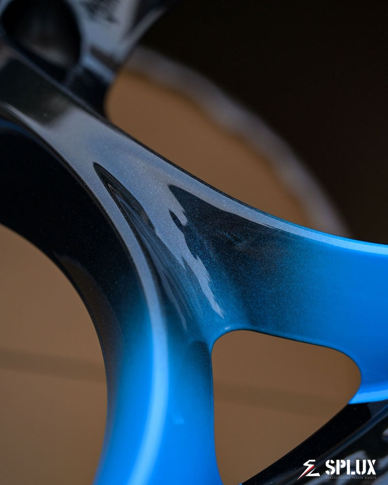 Close-up of machining details on SC-07M forged wheel for 2023 Corvette C8 Z51, precision-engineered.