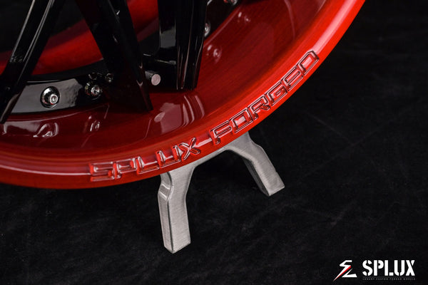 dodge challenger custom wheels front three-quarter view with SD-01 forged 2-piece fitment