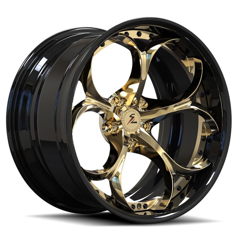 SD-03 black gold deep dish forged wheels - custom aftermarket rims