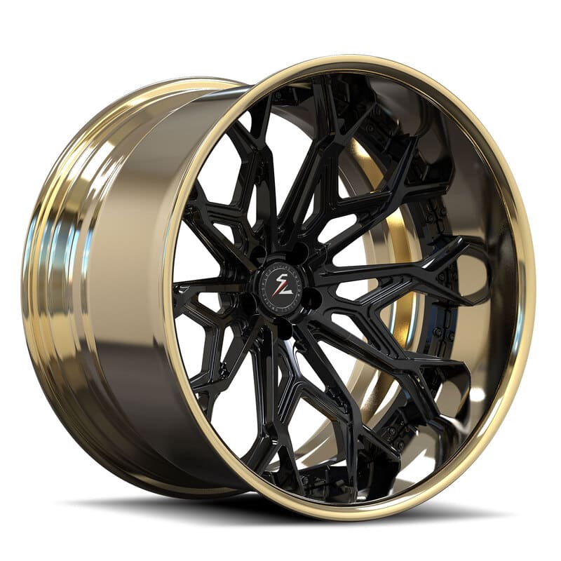 SD-08 black gold deep dish custom forged wheels - aftermarket rims