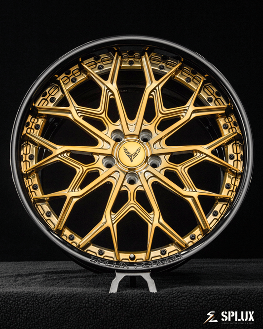 Front view of Widebody C8 Corvette with SD-08 20x10.5 forged deep dish wheels – design your own wheels