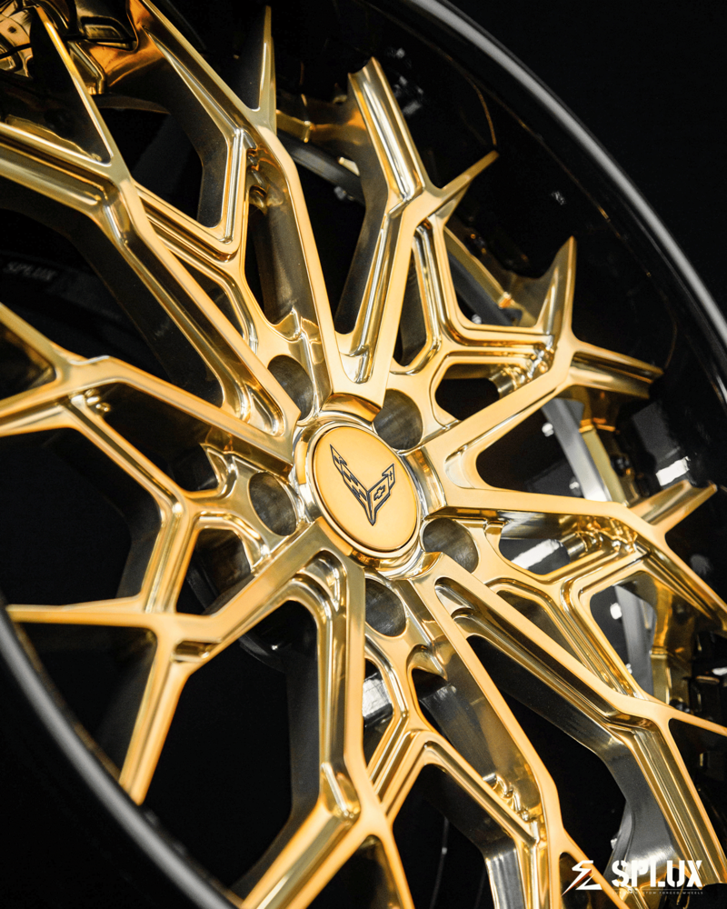 Custom 20x10.5 / 21x13 fitment of SD-08 forged wheels on Widebody Corvette Stingray