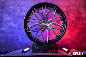 BMW X5 custom forged wheels SD-01 gloss black barrel close-up