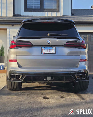 bmw x5 wheels rear fitment view with 22x12 deep-dish setup