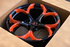 Front view of SC-07M concave forged wheels on 2025 Corvette Stingray Z51