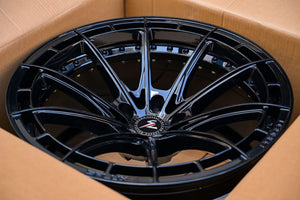 Front angle of SL-C07 20x10 forged concave wheels on 2025 Corvette Z06 – custom design your own wheels