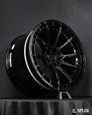 Detailed shot of SL-C07 2-piece aftermarket forged wheels for 2025 Corvette Z06