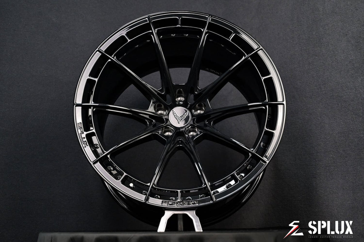 SL-C07 concave forged wheels on Sebring Orange 2025 Corvette Z06 – aftermarket performance upgrade