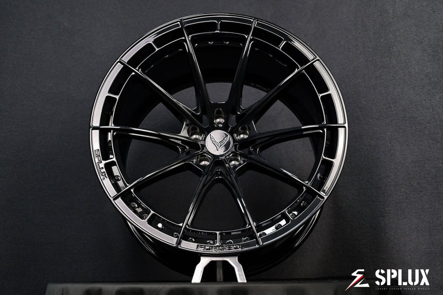 SL-C07 concave forged wheels on Sebring Orange 2025 Corvette Z06 – aftermarket performance upgrade