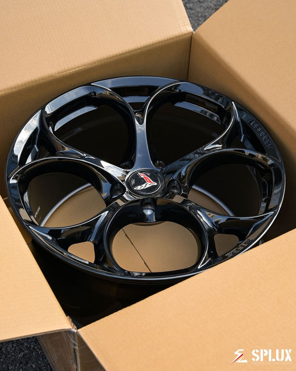 SC-07M forged concave wheel front angle for 2025 Corvette Z51 in 19x8.5, design your own wheels.