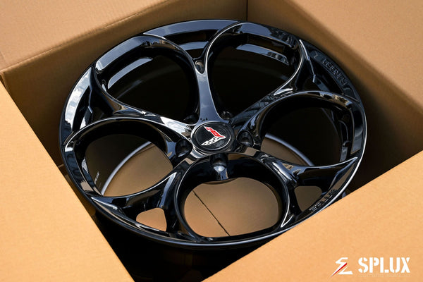 Side profile of SC-07M concave forged wheel for C8 Corvette Z51, custom 20x11 fitment.