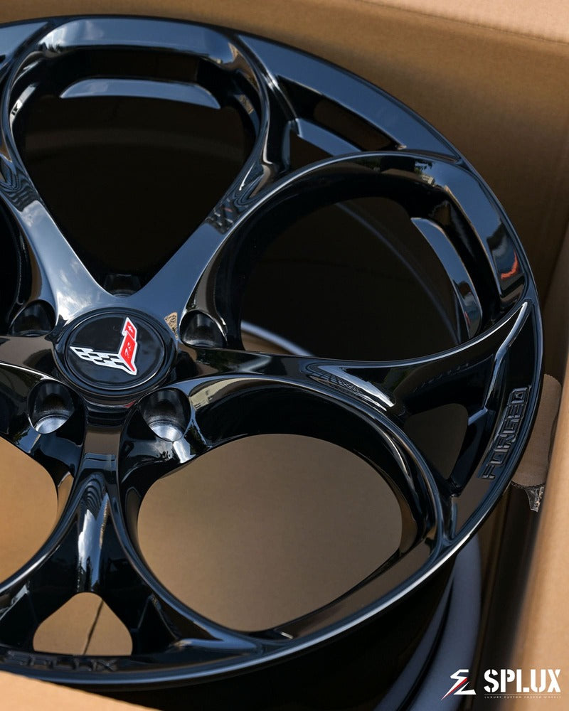 SC-07M forged wheels in 19x8.5 and 20x11 built for C8 Corvette Z51, design your own wheels.