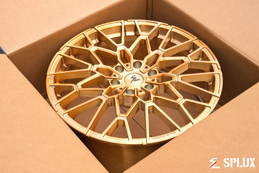 Side profile showing SF-10 1-piece forged wheels on 2025 F150 Lightning, custom 22x8.5 fitment