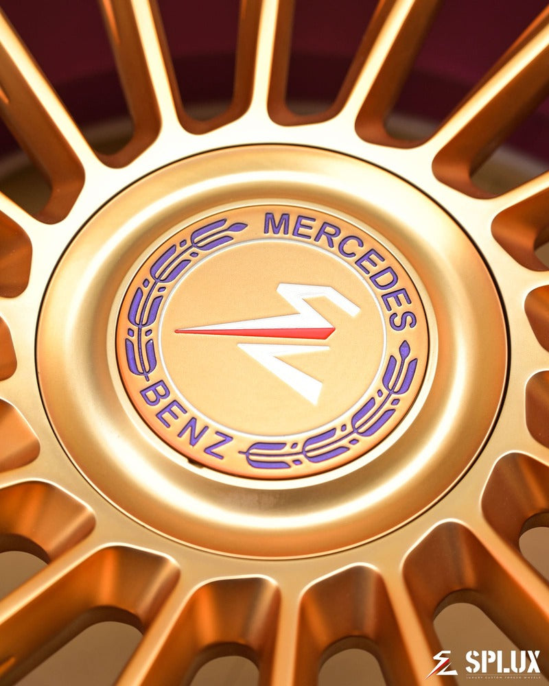 Detailed multi spoke design of SL-C23 Mercedes forged wheels
