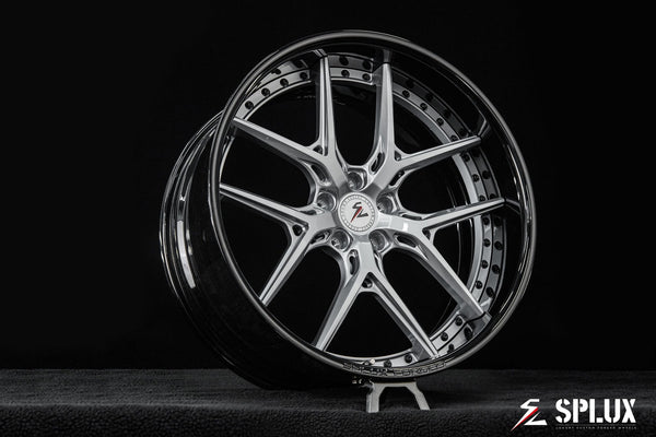 Front angle of SD-02 forged deep dish 22x9.5 wheels on 2026 Tesla Model X Plaid – design your own wheels
