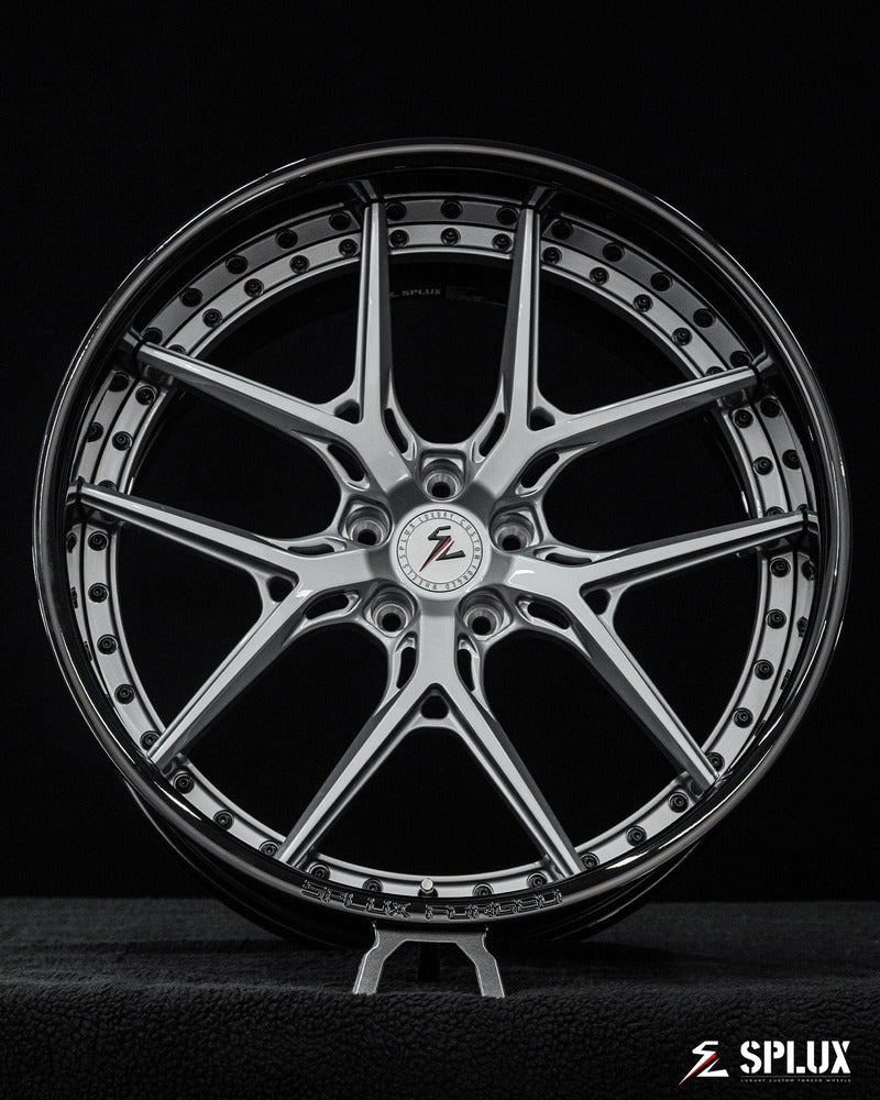 Side profile showcasing SD-02 22-inch forged wheels for Tesla Model X facelift build