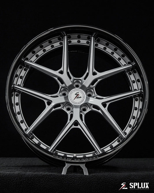 Side profile showcasing SD-02 22-inch forged wheels for Tesla Model X facelift build