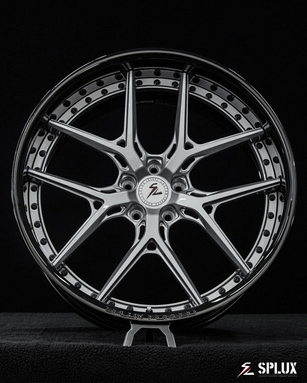 Side profile showcasing SD-02 22-inch forged wheels for Tesla Model X facelift build