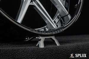 Rear fitment 22x10.5 SD-02 custom forged wheels on Tesla Model X Plaid