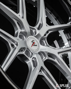 Deep dish design of SD-02 forged wheels on Tesla Model X Plaid custom project