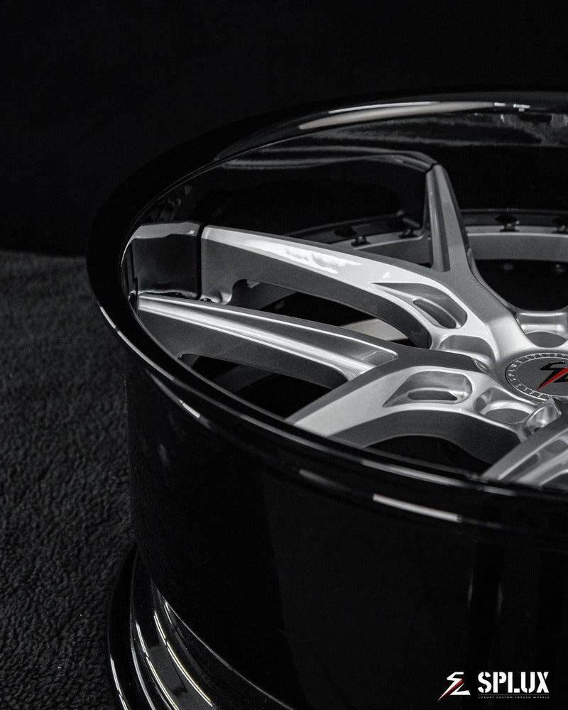 Custom deep dish SD-02 forged wheels fitted to Tesla Model X Plaid facelift