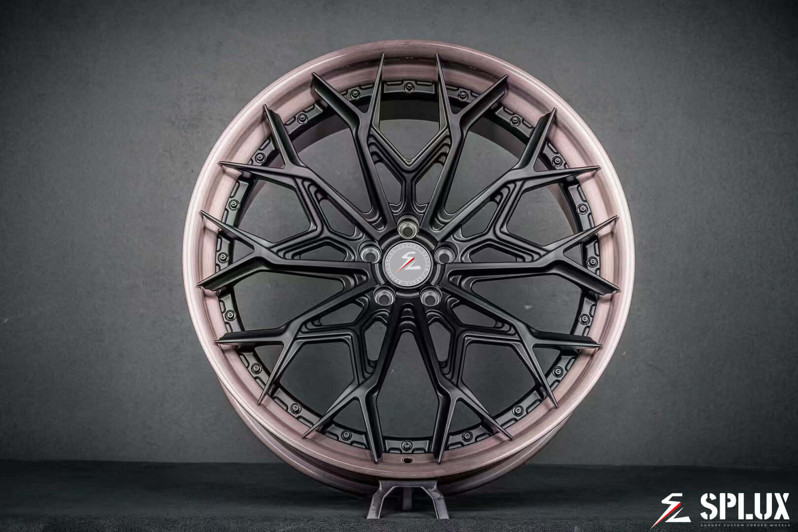 bmw x7 wheels by Splux SA-07 forged 2-piece, aggressive purple and satin black 23-inch aftermarket bmw wheels.