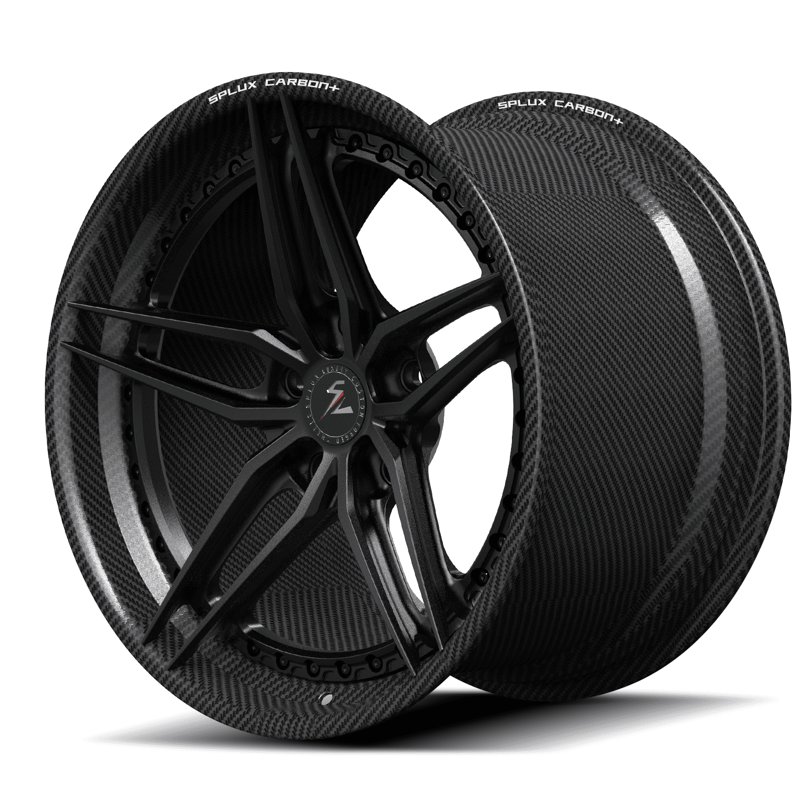 RCF-01 satin black carbon fiber forged wheels for Ford Mustang - concave aftermarket wheels