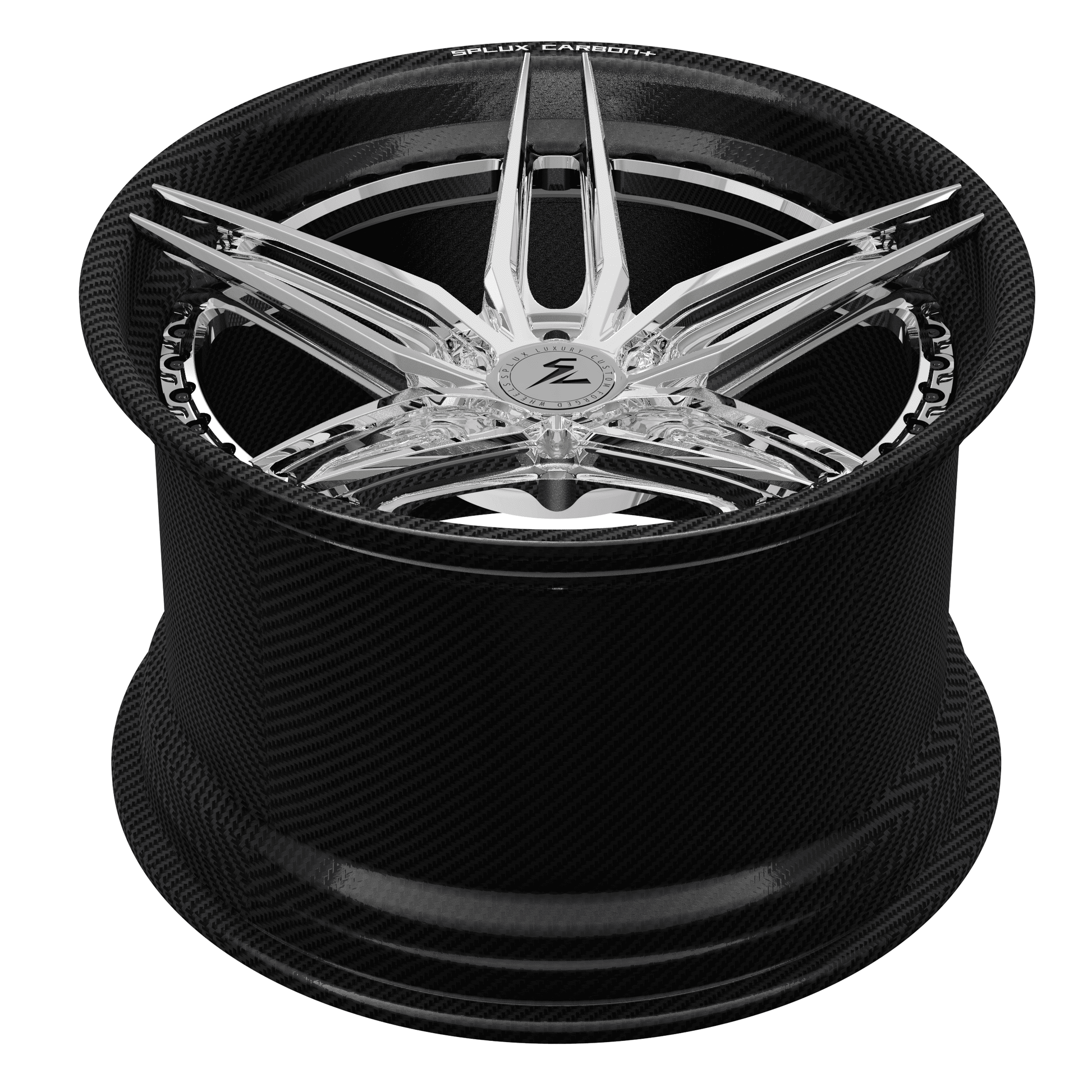 RCF-01 satin black carbon fiber forged wheels for 2022 Ford Mustang - step-lip rims