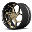 RCF-02 polished frozen gold carbon fiber forged wheels for Corvette C8 Grand Sport X - deep dish wheels