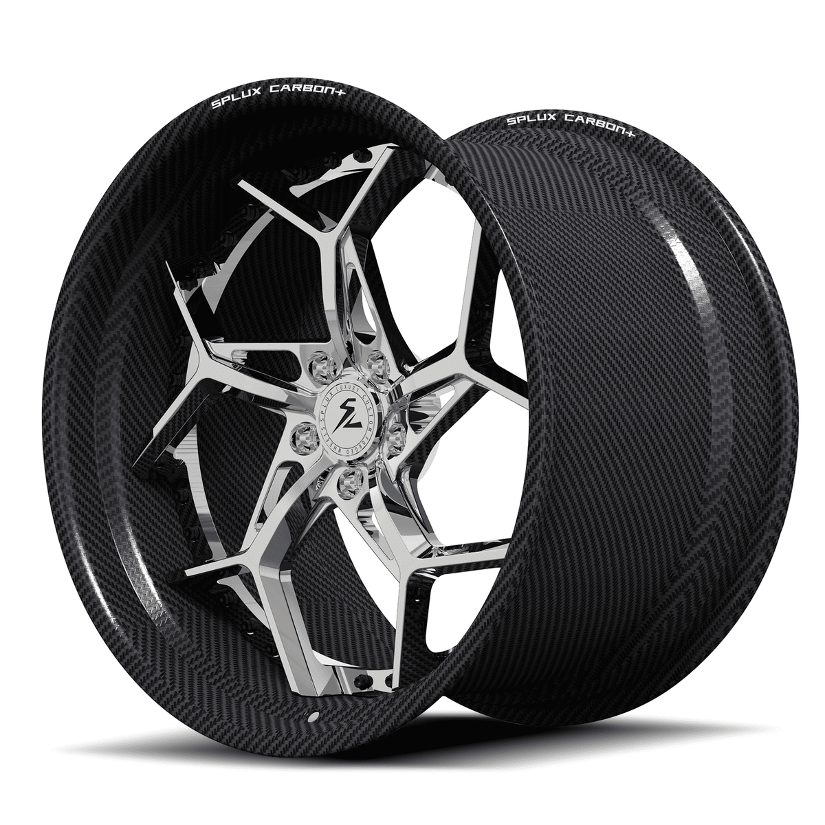 RCF-02 polished carbon fiber forged wheels for BMW 760 - custom aftermarket rims