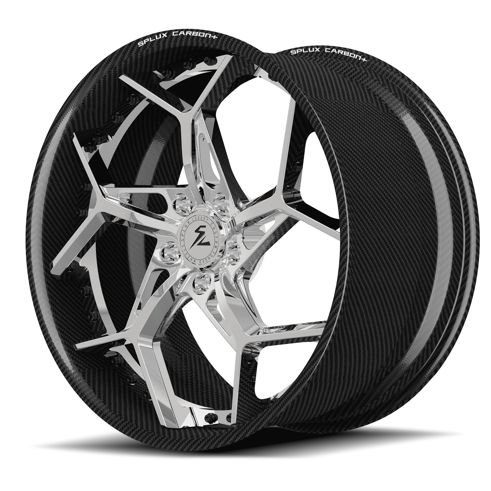 RCF-02 polished carbon fiber forged wheels for Chevrolet Corvette - lightweight rims