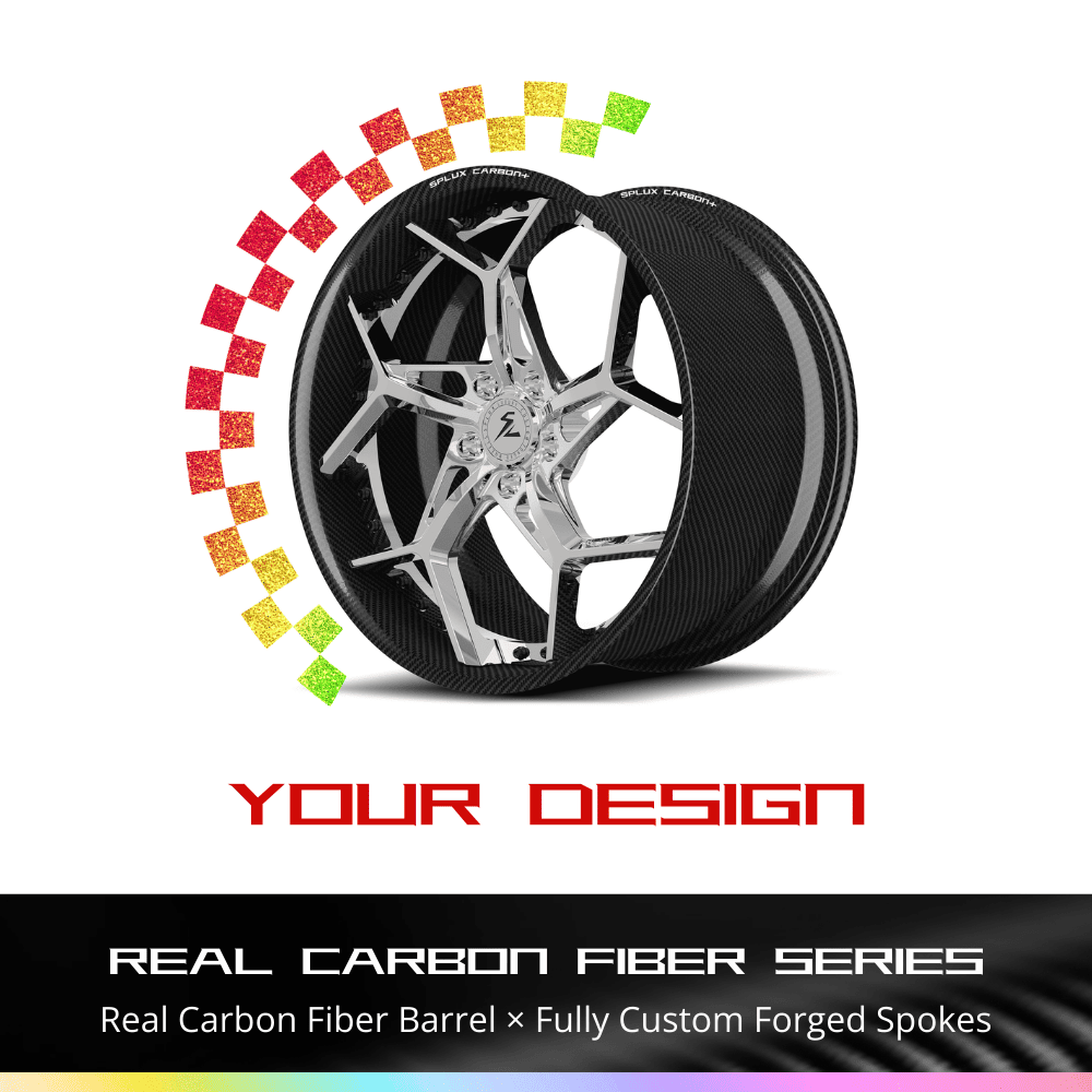 RCF-02 real carbon fiber lightweight deep dish concave forged wheels - custom aftermarket rims