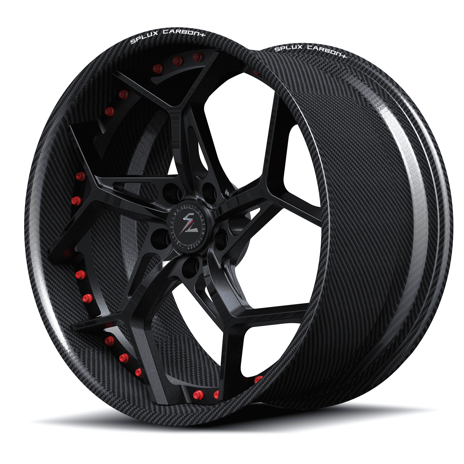 RCF-02 satin black carbon fiber forged wheels - custom aftermarket rims