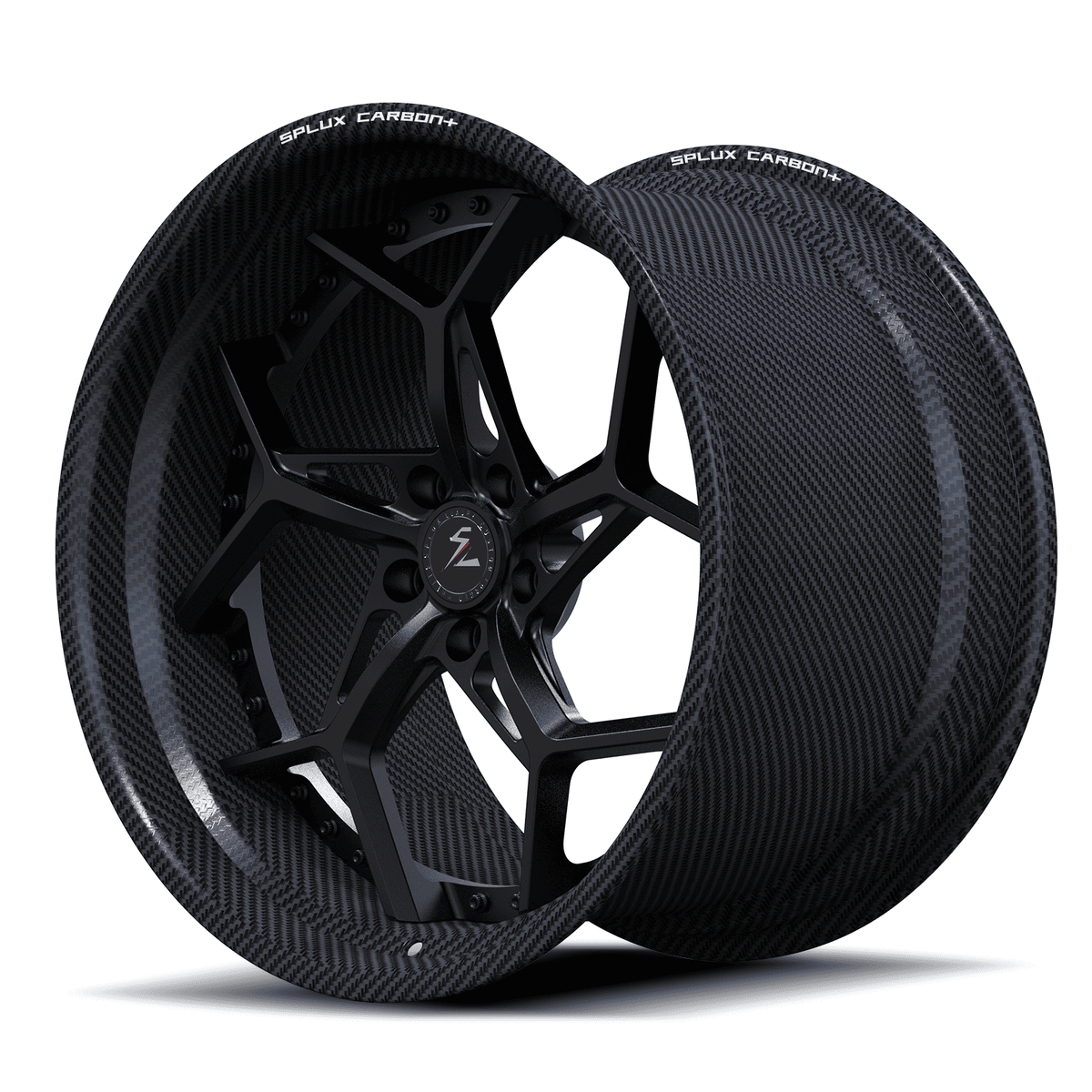RCF-02 satin black carbon fiber forged wheels - custom aftermarket rims