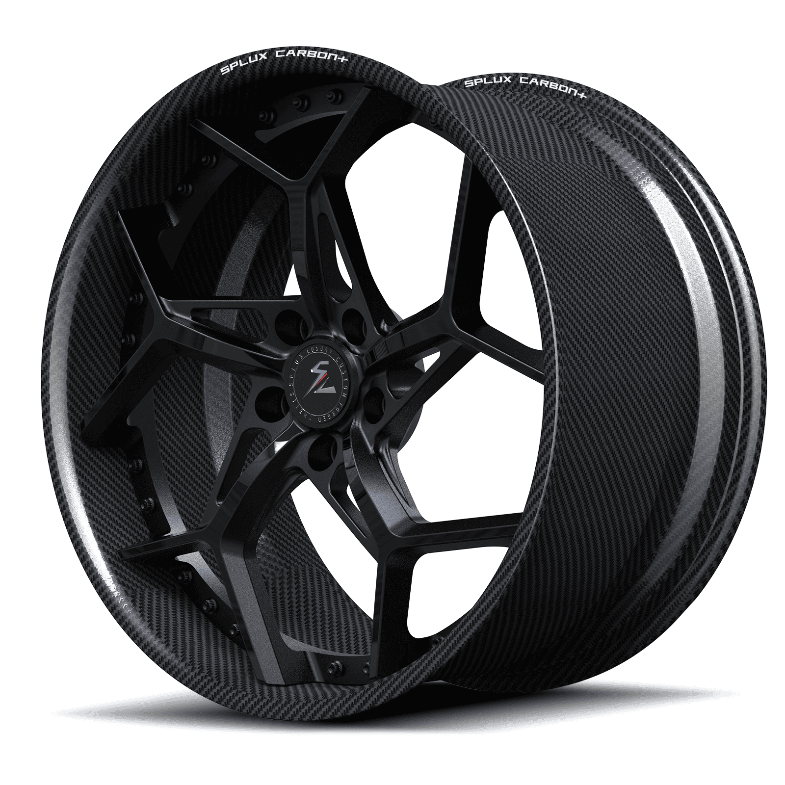 RCF-02 satin black carbon fiber forged wheels for Corvette C8 Grand Sport X - 2-piece alloys