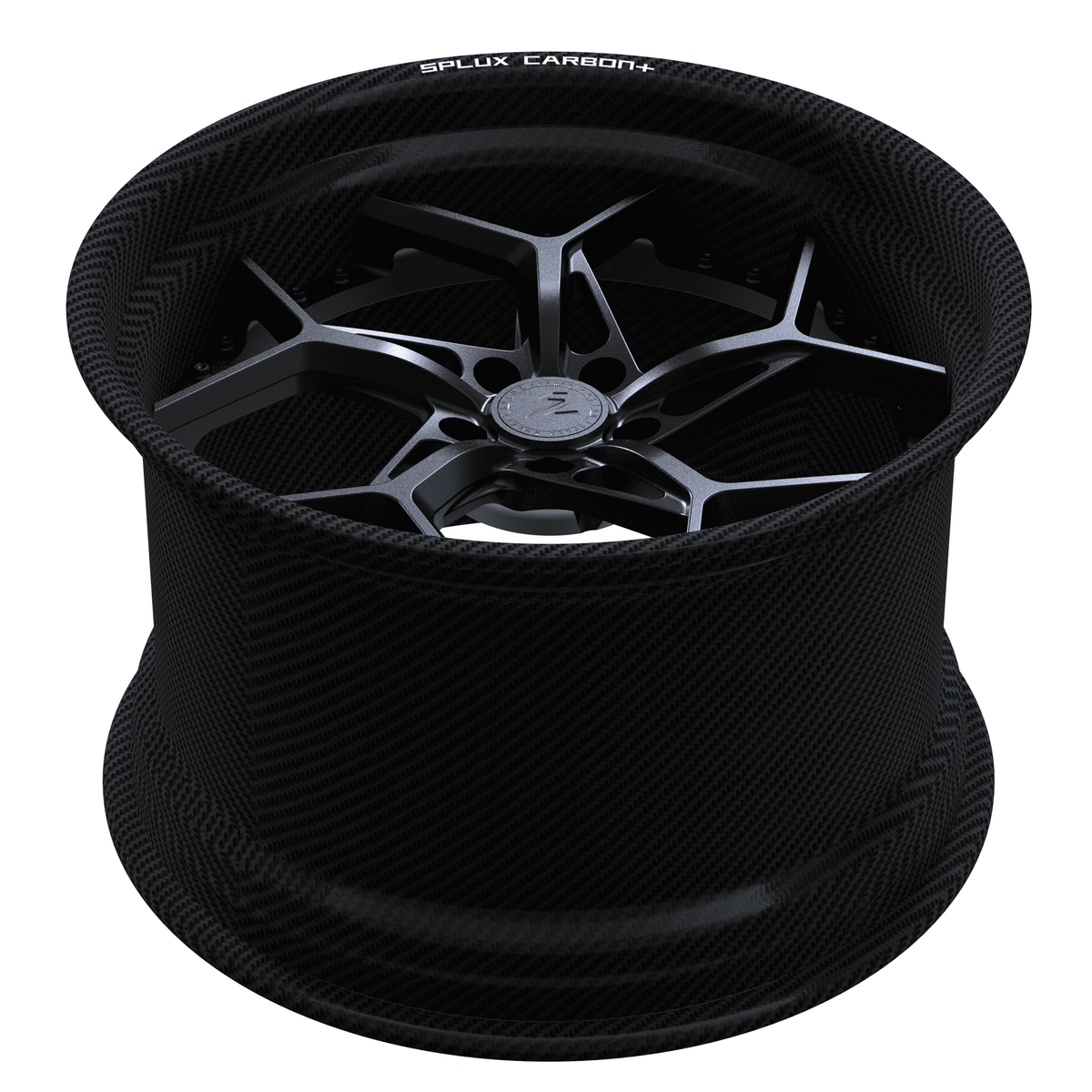RCF-02 satin black carbon fiber forged wheels - custom aftermarket rims