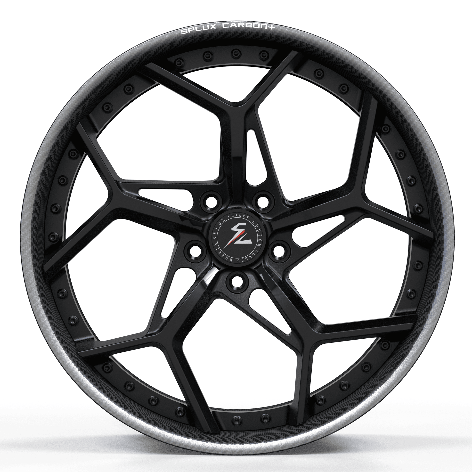 RCF-02 satin black carbon fiber forged wheels - custom aftermarket rims