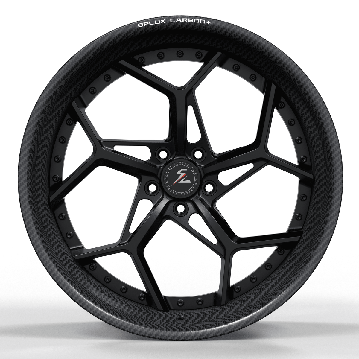 RCF-02 satin black carbon fiber forged wheels - custom aftermarket rims