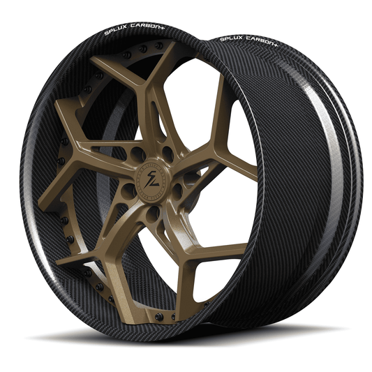 RCF-02 satin bronze carbon fiber forged wheels for BMW 760 xDrive - custom aftermarket rims