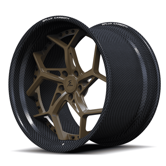 RCF-02 satin bronze carbon fiber forged wheels for BMW 760 xDrive - custom aftermarket rims