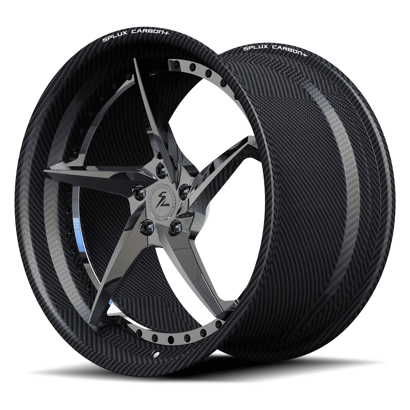 RCF-09 chrome carbon fiber deep dish forged wheels for 2009 Mazda MX-5 - aftermarket rims