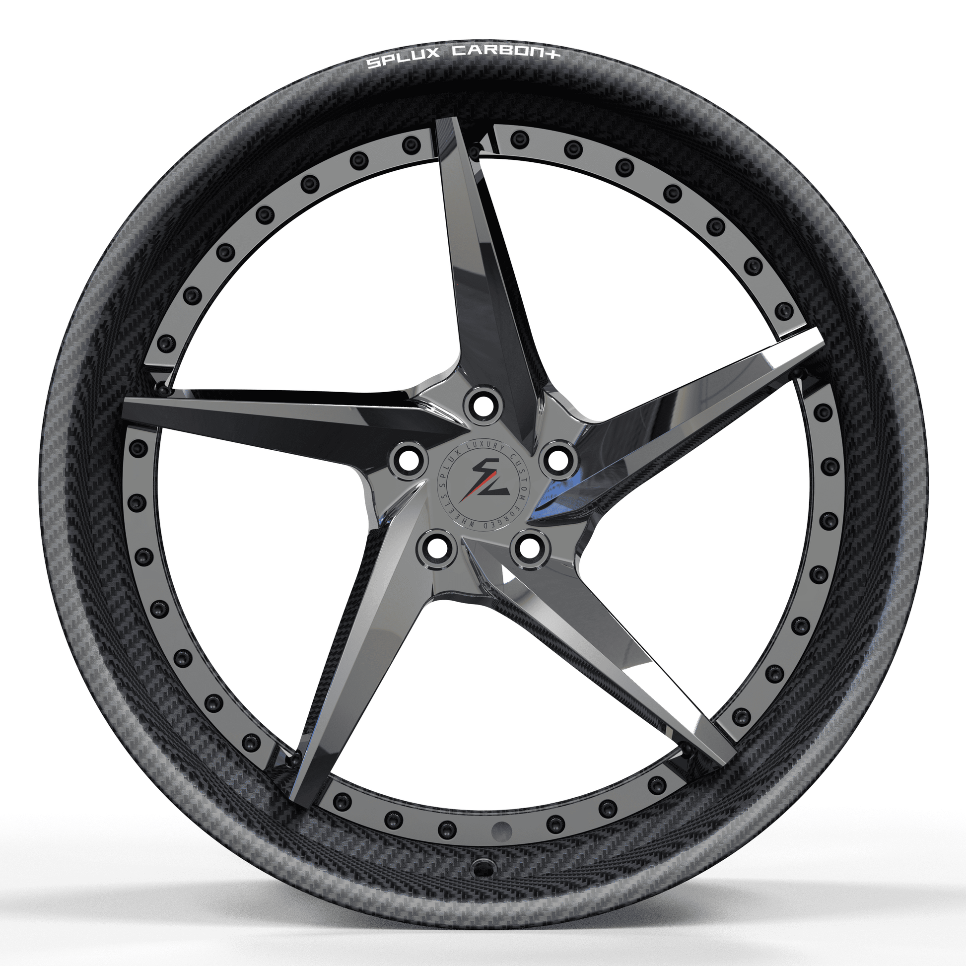 RCF-09 chrome carbon fiber deep dish forged wheels for Mazda MX-5 - step-lip rims